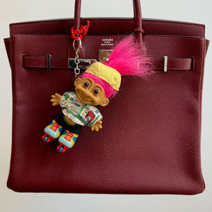 RARE 4'  Troll Doll  : Roller Blading Troll with Pink Hair - troll charms troll keychains vintage keychain vintage charms for bag nostalgia vintage keychains y2k collectible - Bag Crap