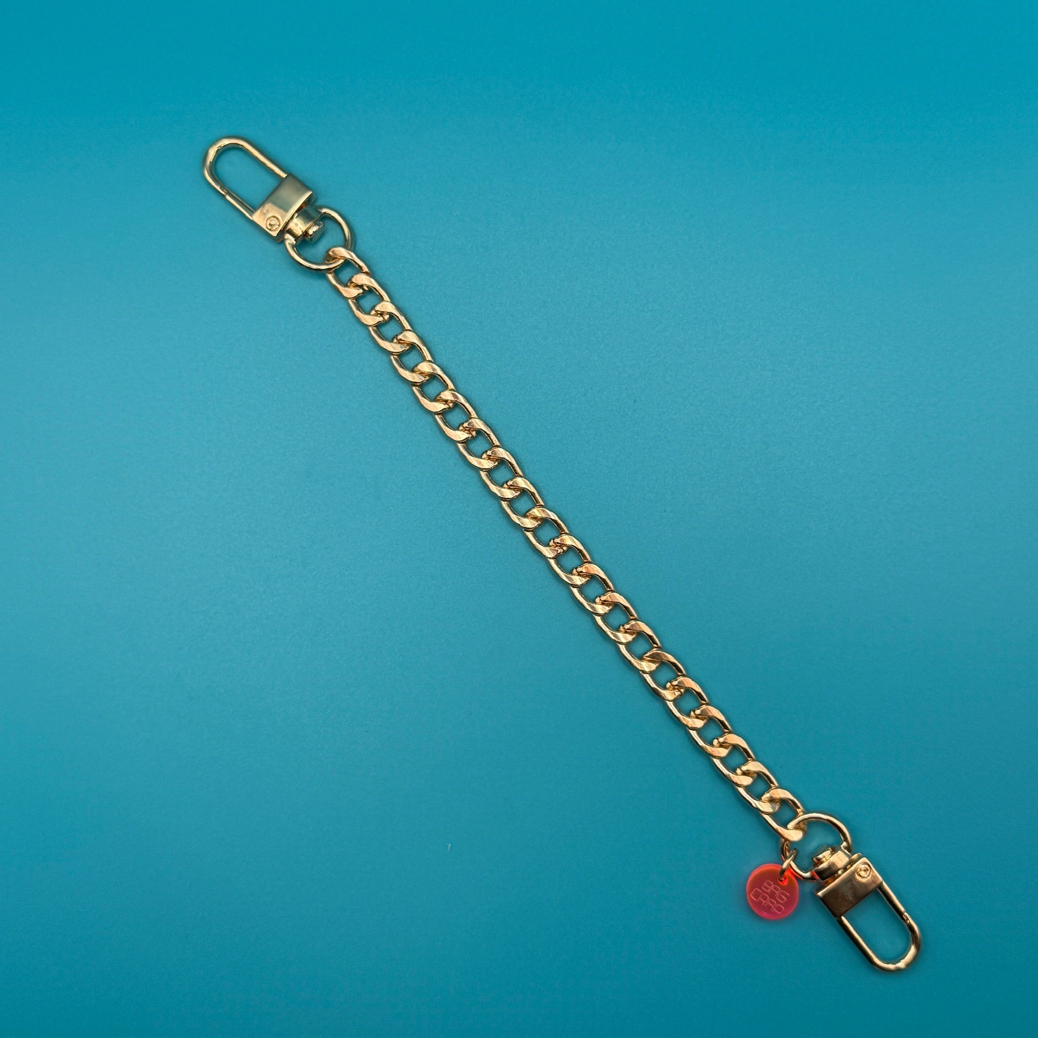 8' Gold Metal Flat Curb-Chain - clips carabiners charms keychains bag designer vintage keychain vintage charms for bag nostalgia vintage keychains y2k collectible - Bag Crap
