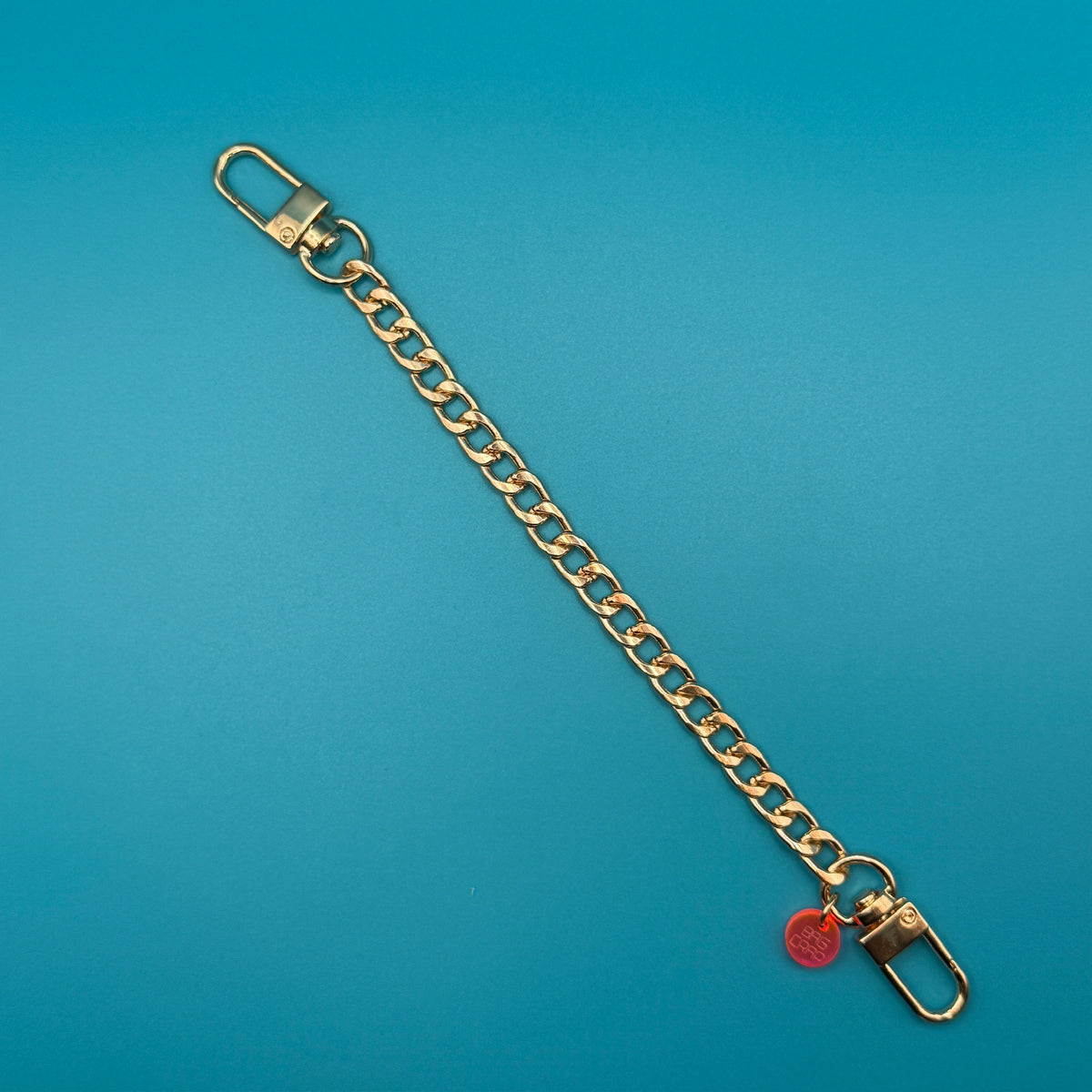 8' Gold Metal Flat Curb-Chain - clips carabiners charms keychains bag designer vintage keychain vintage charms for bag nostalgia vintage keychains y2k collectible - Bag Crap