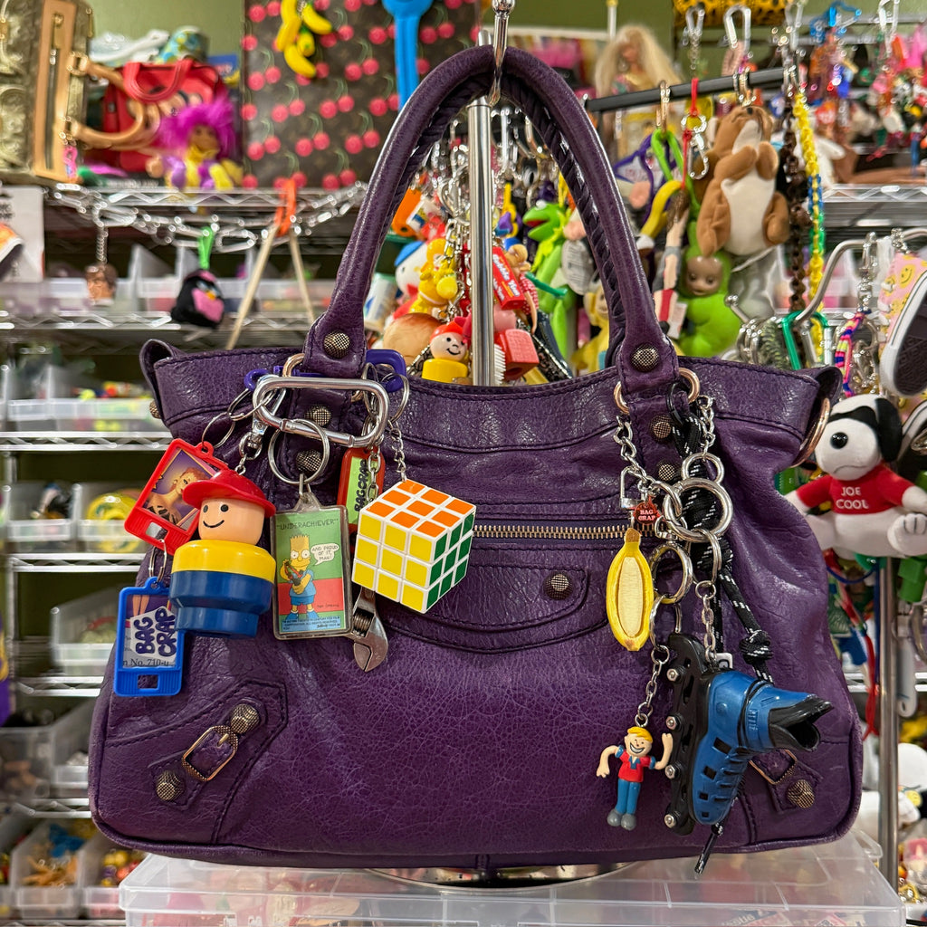 One-of-One 90s Vintage Keychain Bag Charm Pack — Fireman, Wrench, Bart Simpson