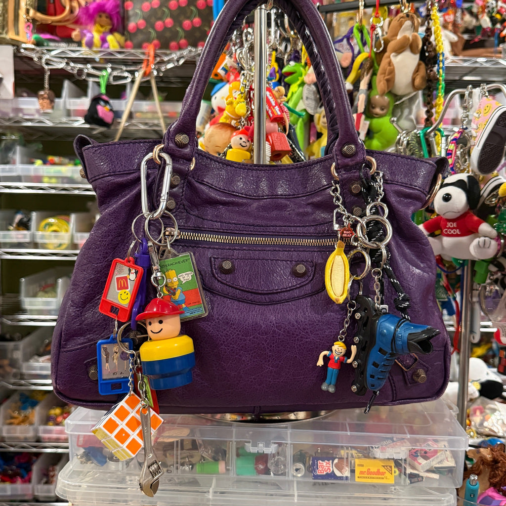 One-of-One 90s Vintage Keychain Bag Charm Pack — Fireman, Wrench, Bart Simpson