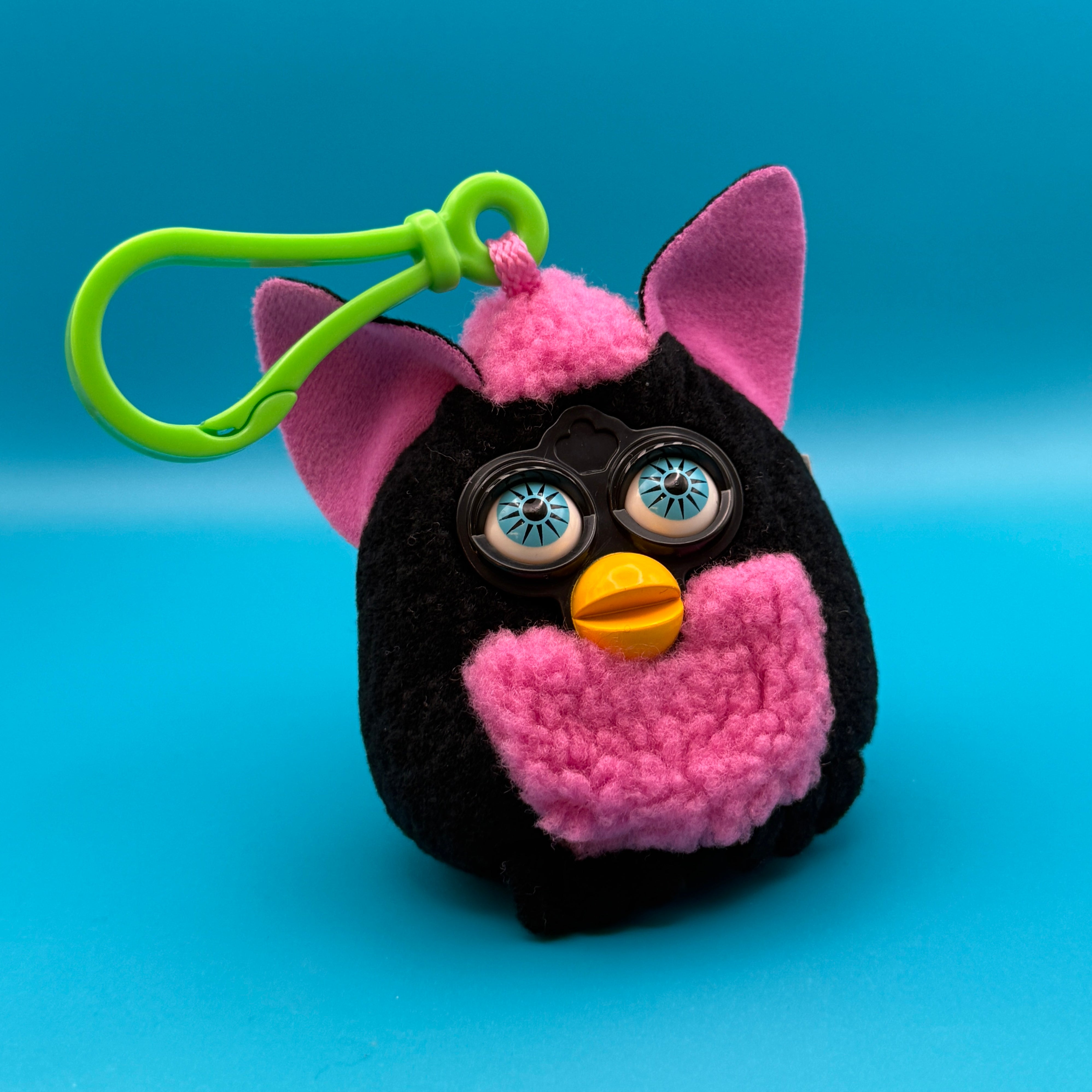 Black & Pink Furby Plush -  vintage keychain vintage charms for bag nostalgia vintage keychains y2k collectible - Bag Crap