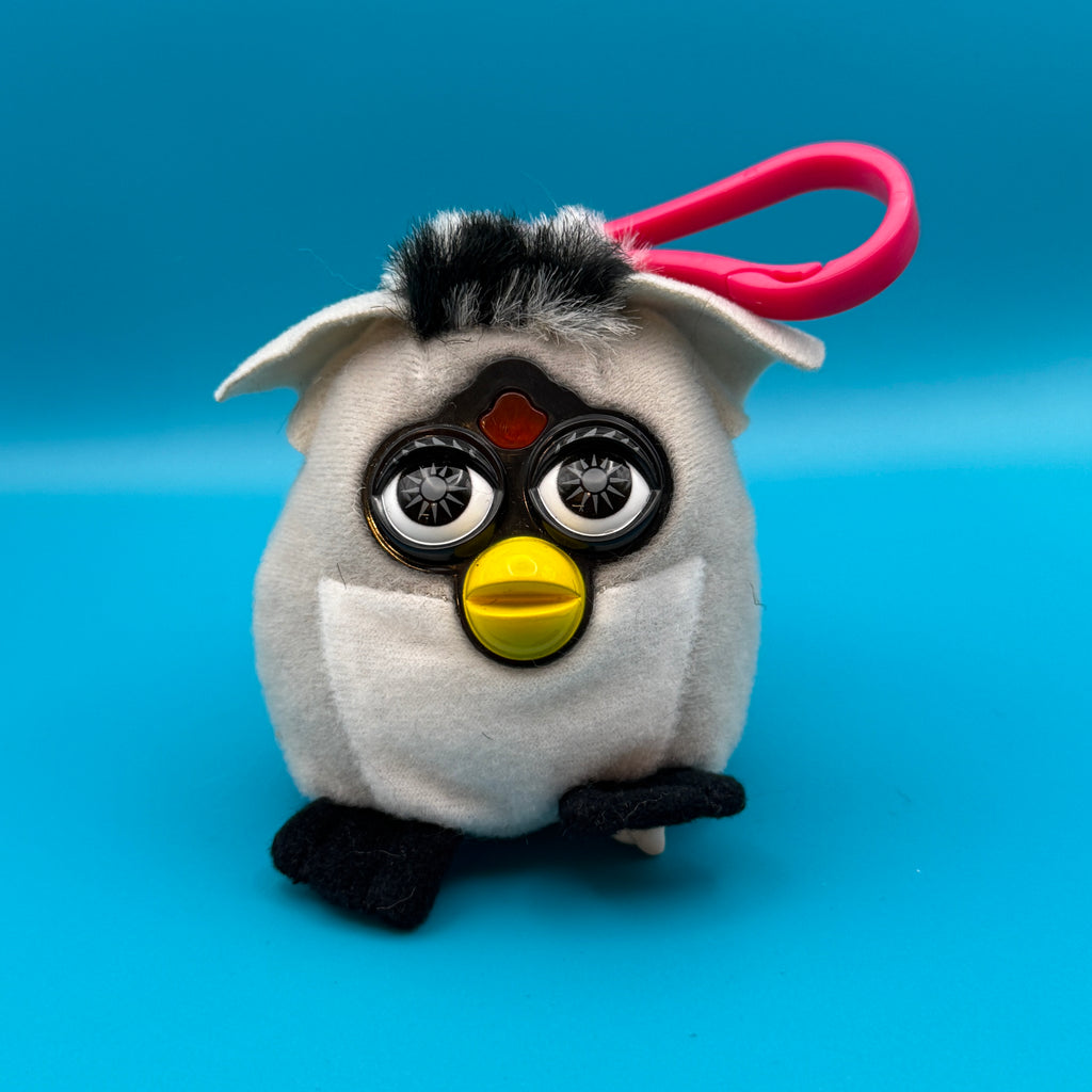 Vintage Grey & Black Furby Plushie Bag Charm