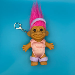 RARE 4'  Troll Doll  : Pink Hair Aerobics Troll - troll charms troll keychains vintage keychain vintage charms for bag nostalgia vintage keychains y2k collectible - Bag Crap