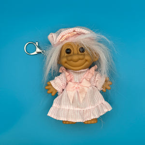 4  Troll Doll  : Light Pink Hair & Nightgown - troll charms troll keychains vintage keychain vintage charms for bag nostalgia vintage keychains y2k collectible - Bag Crap