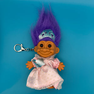 4'  Troll Doll  : Purple Hair Fairy Princess - troll charms troll keychains vintage keychain vintage charms for bag nostalgia vintage keychains y2k collectible - Bag Crap