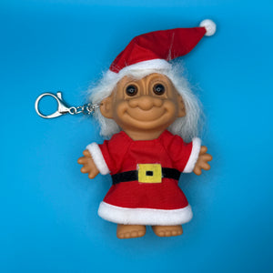 4'  Troll Doll  : Santa Claus Troll - troll charms troll keychains vintage keychain vintage charms for bag nostalgia vintage keychains y2k collectible - Bag Crap