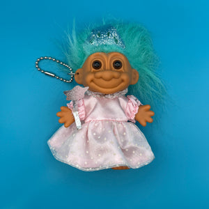4'  Troll Doll  : Teal Hair Fairy Princess - troll charms troll keychains vintage keychain vintage charms for bag nostalgia vintage keychains y2k collectible - Bag Crap