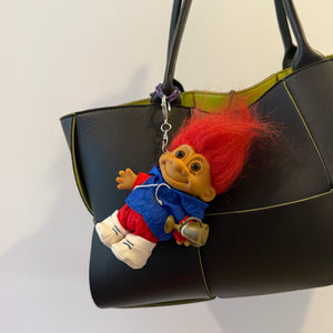 4'  Troll Doll  : #1 Dad Blue Tracksuit - troll charms troll keychains vintage keychain vintage charms for bag nostalgia vintage keychains y2k collectible - Bag Crap