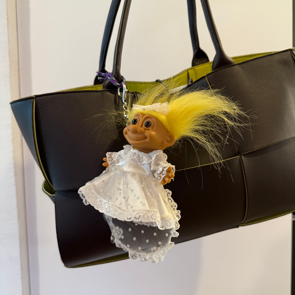 RARE 4'  Troll Doll  : Yellow Hair Bride with Garter - troll charms troll keychains vintage keychain vintage charms for bag nostalgia vintage keychains y2k collectible - Bag Crap