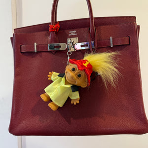 RARE 4'  Troll Doll  : Yellow Hair Firefighter Troll - troll charms troll keychains vintage keychain vintage charms for bag nostalgia vintage keychains y2k collectible - Bag Crap