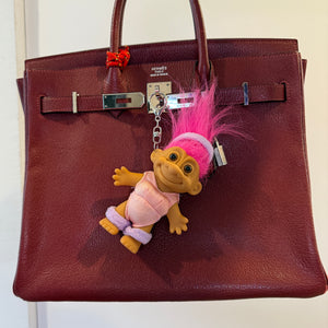 RARE 4'  Troll Doll  : Pink Hair Aerobics Troll - troll charms troll keychains vintage keychain vintage charms for bag nostalgia vintage keychains y2k collectible - Bag Crap