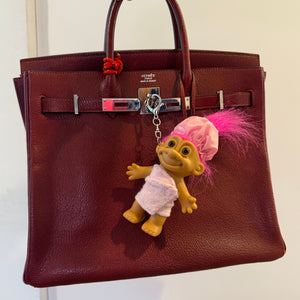 RARE 4'  Troll Doll  : Pink Towel & Shower Cap - troll charms troll keychains vintage keychain vintage charms for bag nostalgia vintage keychains y2k collectible - Bag Crap