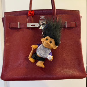 4'  Troll Doll  : Black Hair Rockies Baseball Troll - troll charms troll keychains vintage keychain vintage charms for bag nostalgia vintage keychains y2k collectible - Bag Crap