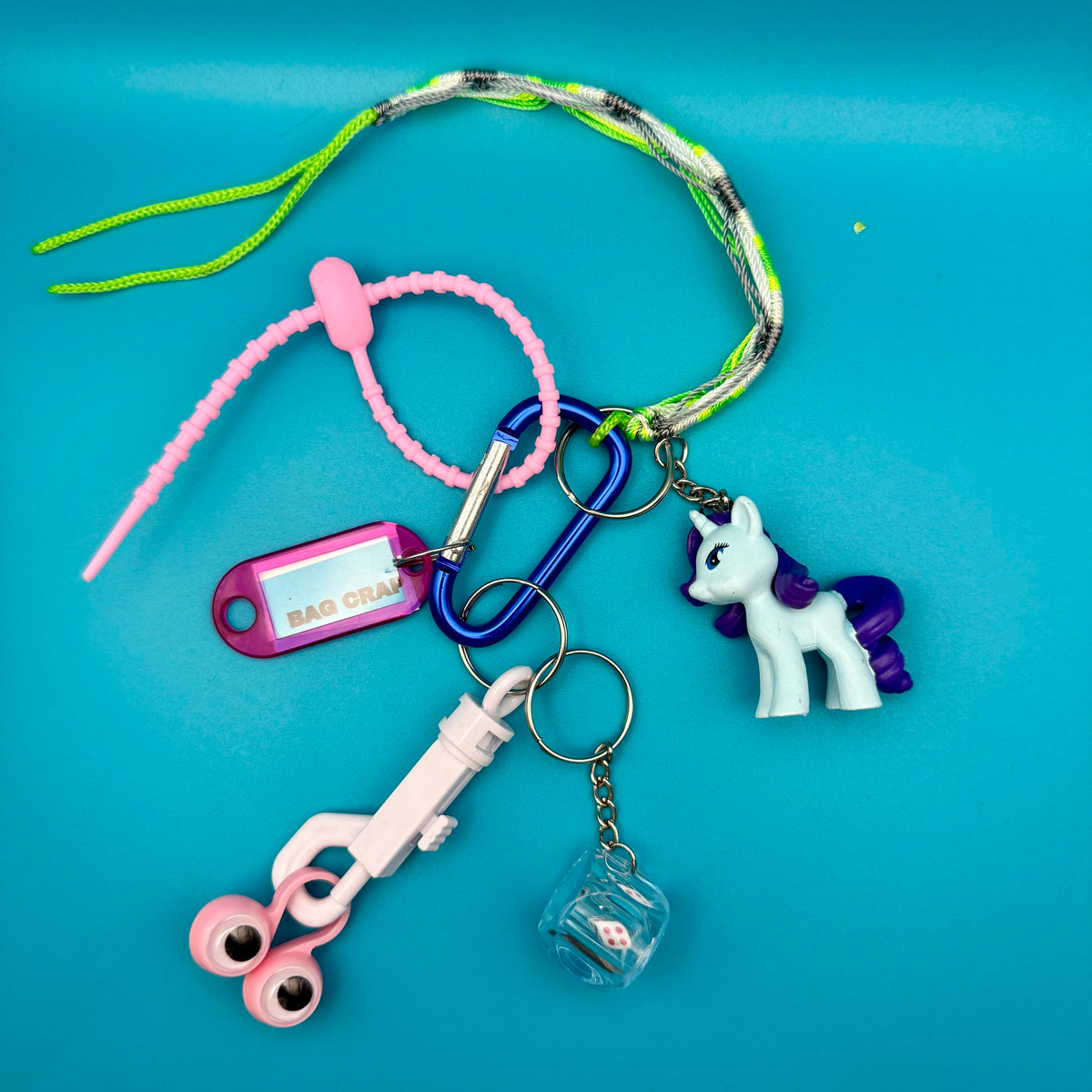 Blue My Little Pony    &  Pack -  vintage keychain vintage charms for bag nostalgia vintage keychains y2k collectible - Bag Crap