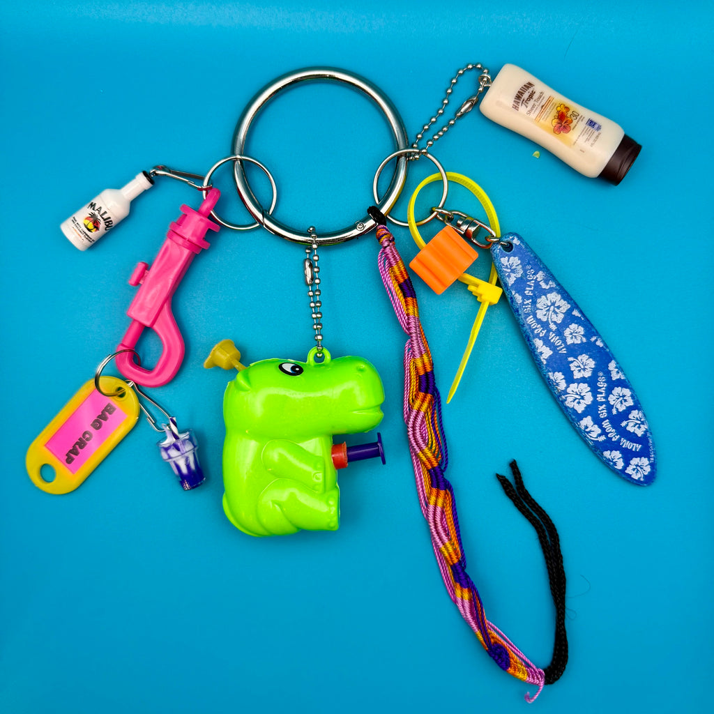 Green Hippo Squirt Gun Y2k Vintage Bag Charm & Keychain Pack