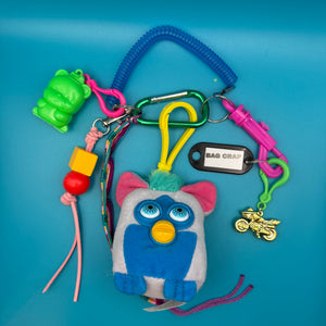 Light Blue Furby  Y2k    &  Pack -  vintage keychain vintage charms for bag nostalgia vintage keychains y2k collectible - Bag Crap