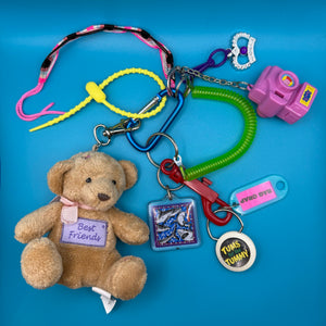 Bag Crap - Bff Teddy Bear Peppa Pig Camera Y2k Vintage Bag Charm & Keychain Pack