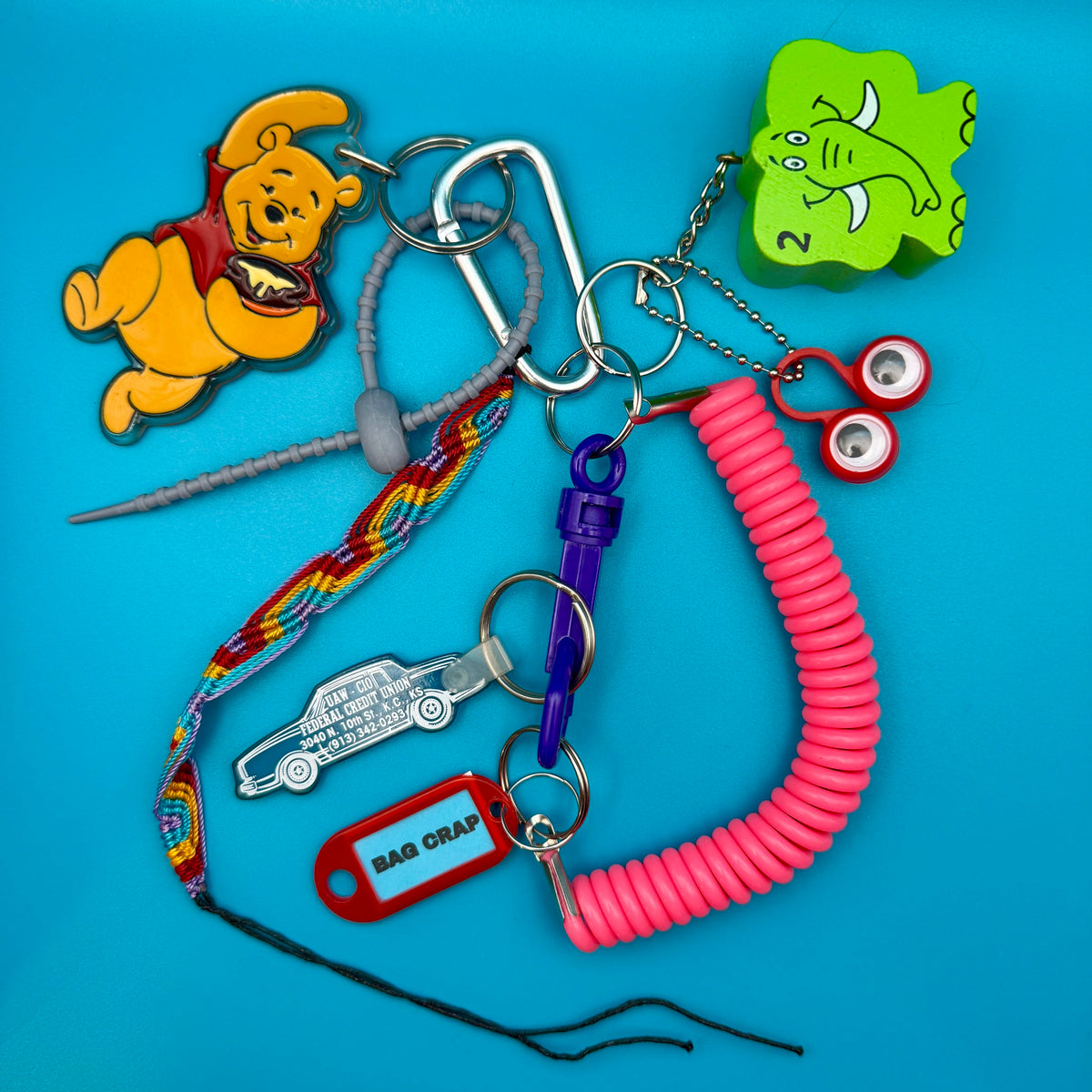 Winnie The Pooh 90s    &  Pack -  vintage keychain vintage charms for bag nostalgia vintage keychains y2k collectible - Bag Crap