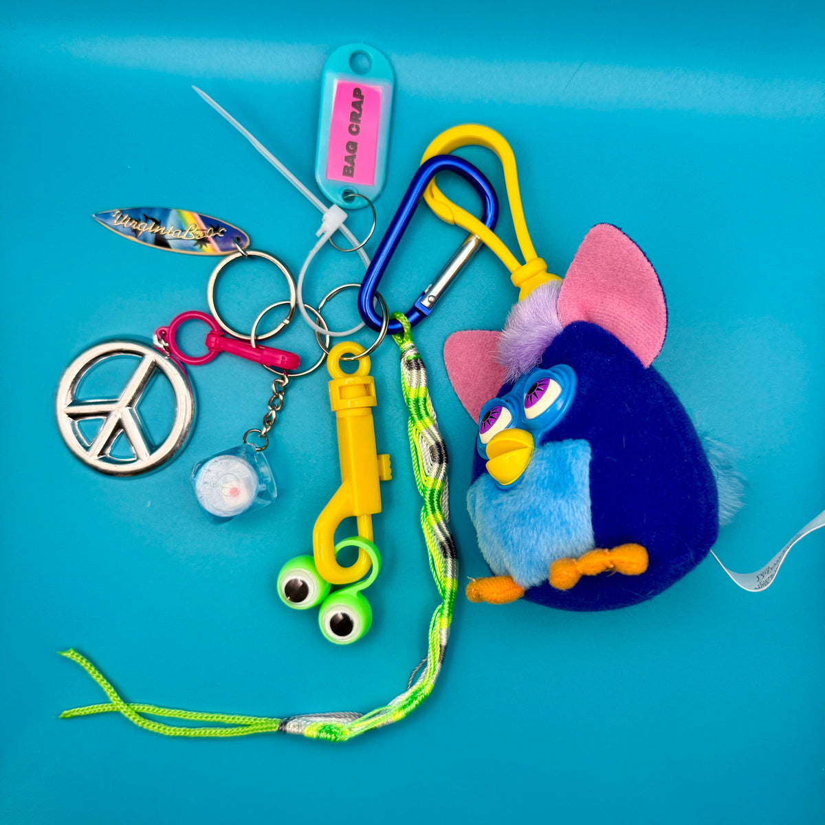Dark Blue Furby  Y2k    &  Pack -  vintage keychain vintage charms for bag nostalgia vintage keychains y2k collectible - Bag Crap