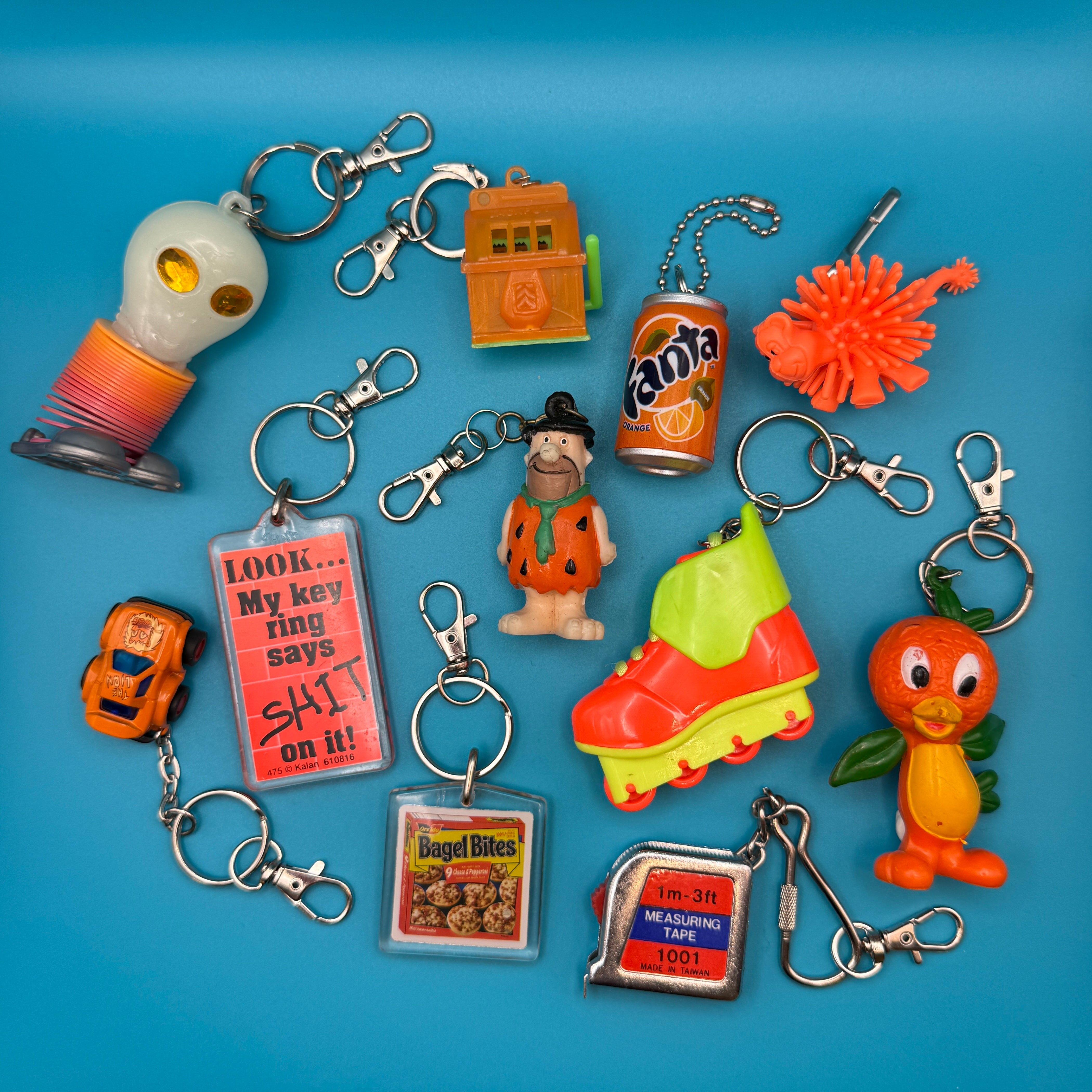 1970s-   s &  s: Orange Collection -  vintage keychain vintage charms for bag nostalgia vintage keychains y2k collectible - Bag Crap