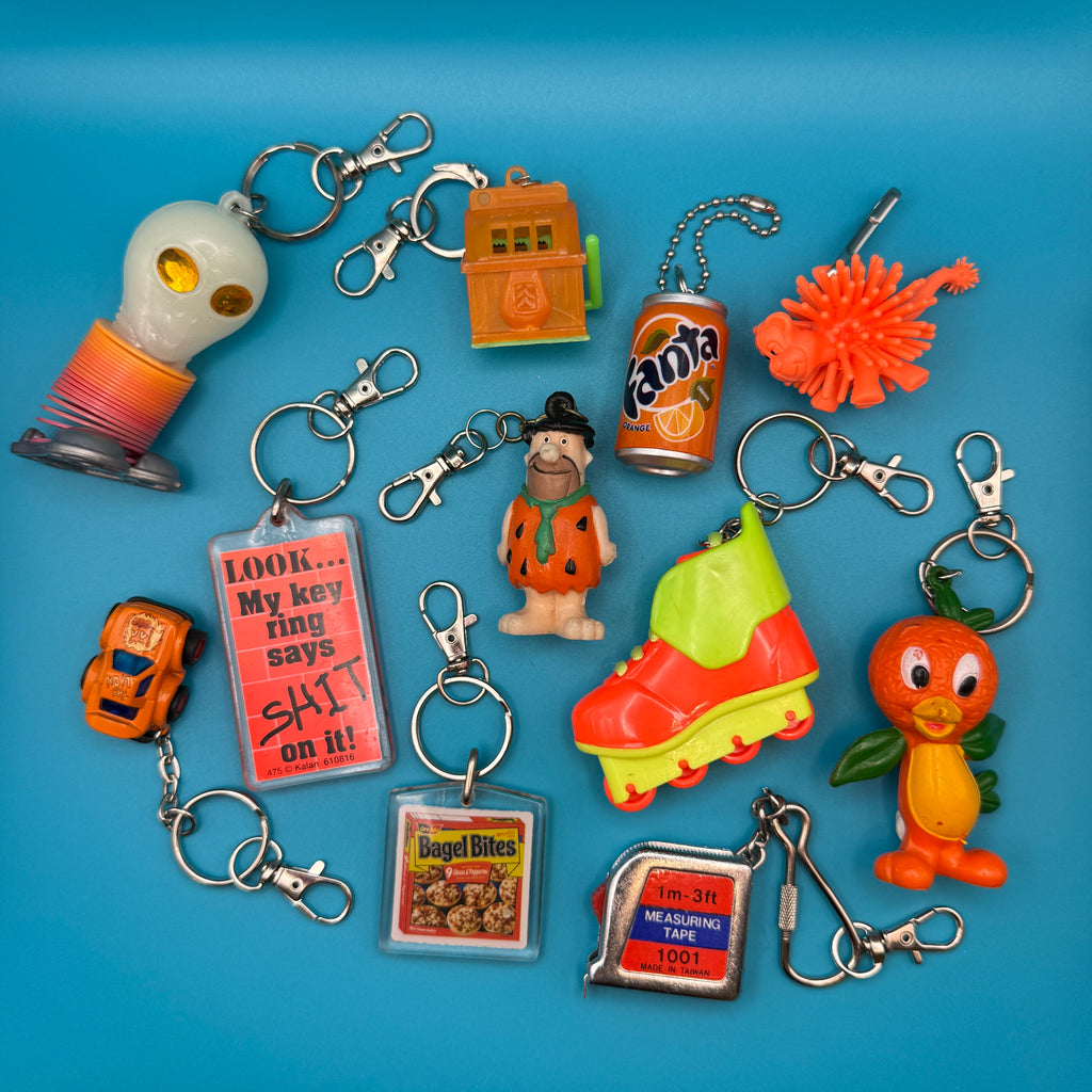 1970s-Y2K Vintage Bag Charms & Vintage Keychains: Orange Collection