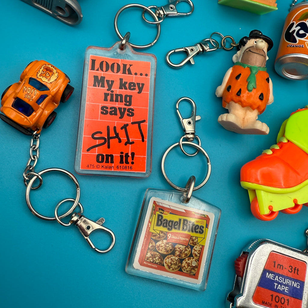 1970s-Y2K Vintage Bag Charms & Vintage Keychains: Orange Collection