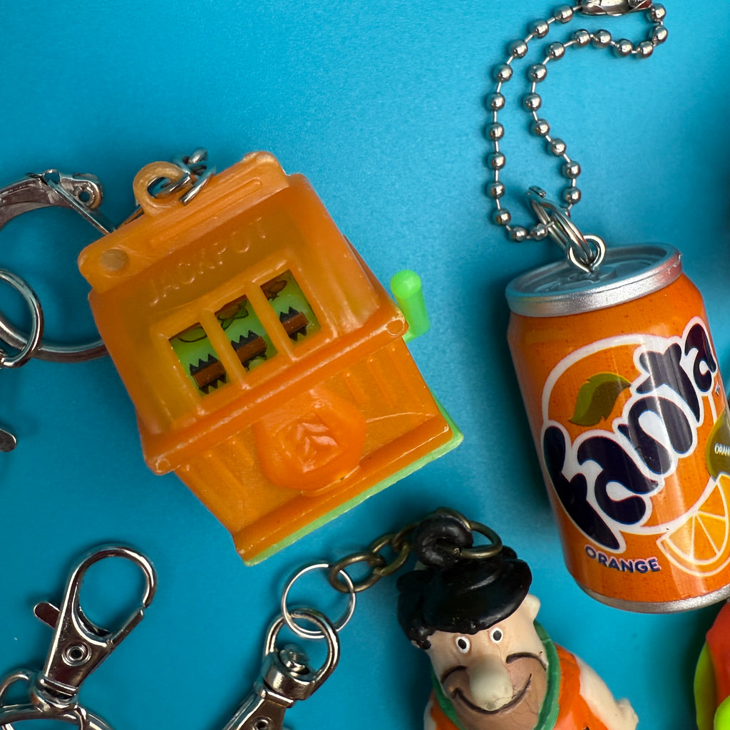 1970s-Y2K Vintage Bag Charms & Vintage Keychains: Orange Collection