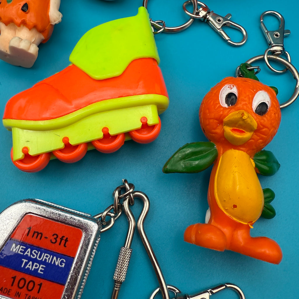 1970s-Y2K Vintage Bag Charms & Vintage Keychains: Orange Collection