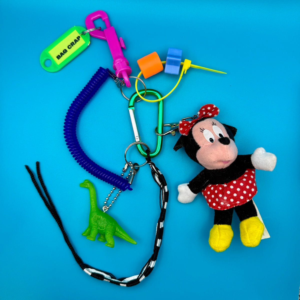 Minnie Mouse Dinosaur    &  Pack -  vintage keychain vintage charms for bag nostalgia vintage keychains y2k collectible - Bag Crap