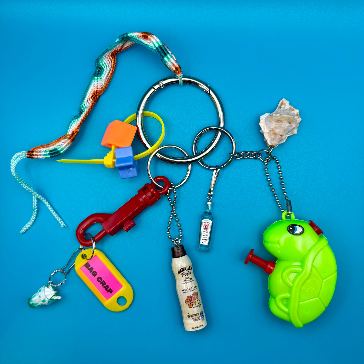 Green Turtle Squirt Gun    &  Pack -  vintage keychain vintage charms for bag nostalgia vintage keychains y2k collectible - Bag Crap