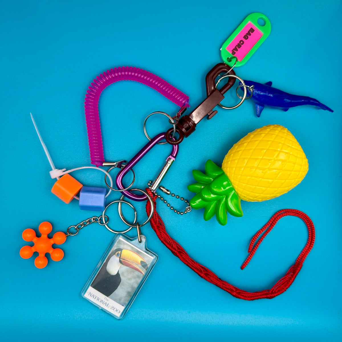 Pineapple Shark Toy Y2k    &  Pack -  vintage keychain vintage charms for bag nostalgia vintage keychains y2k collectible - Bag Crap