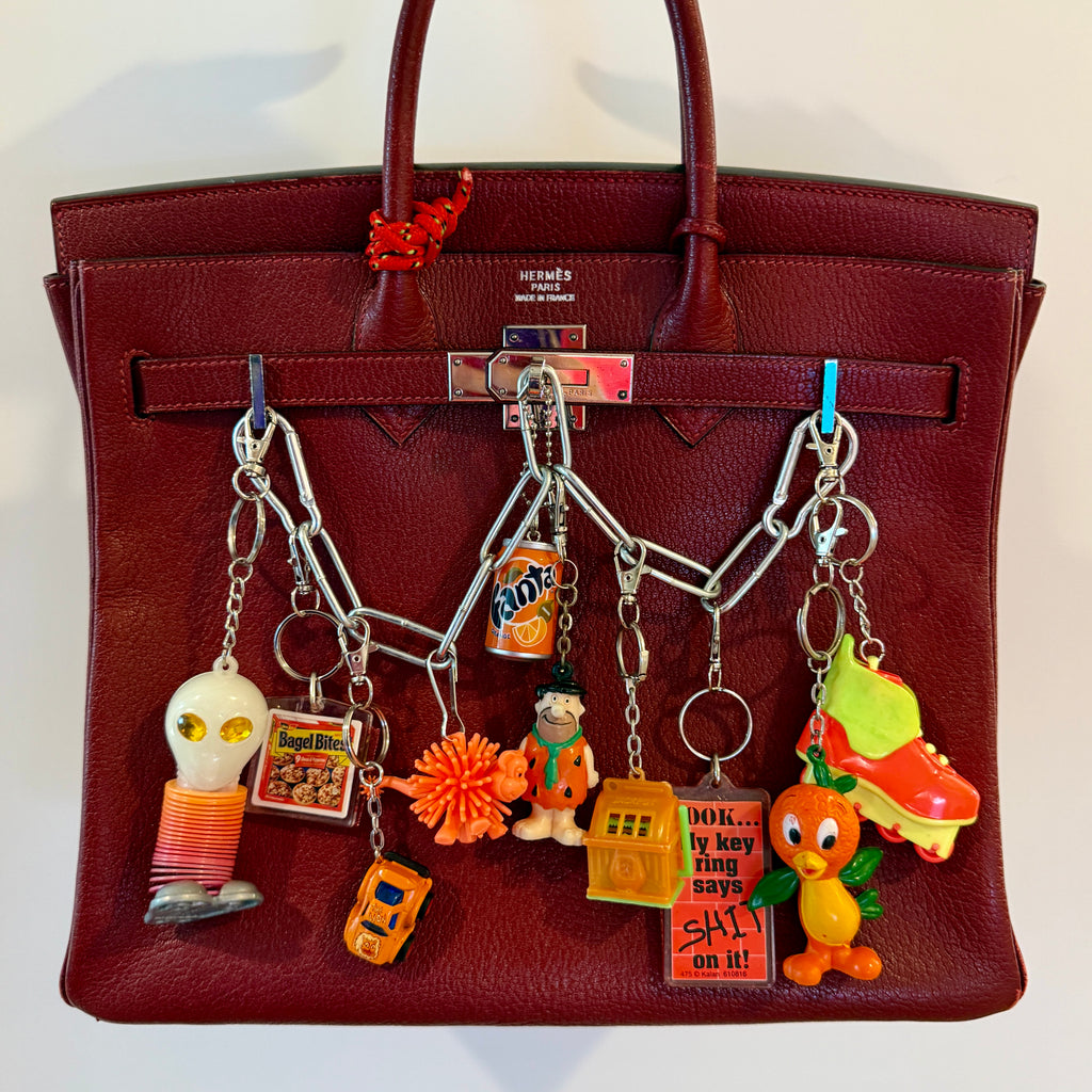 1970s-Y2K Vintage Bag Charms & Vintage Keychains: Orange Collection