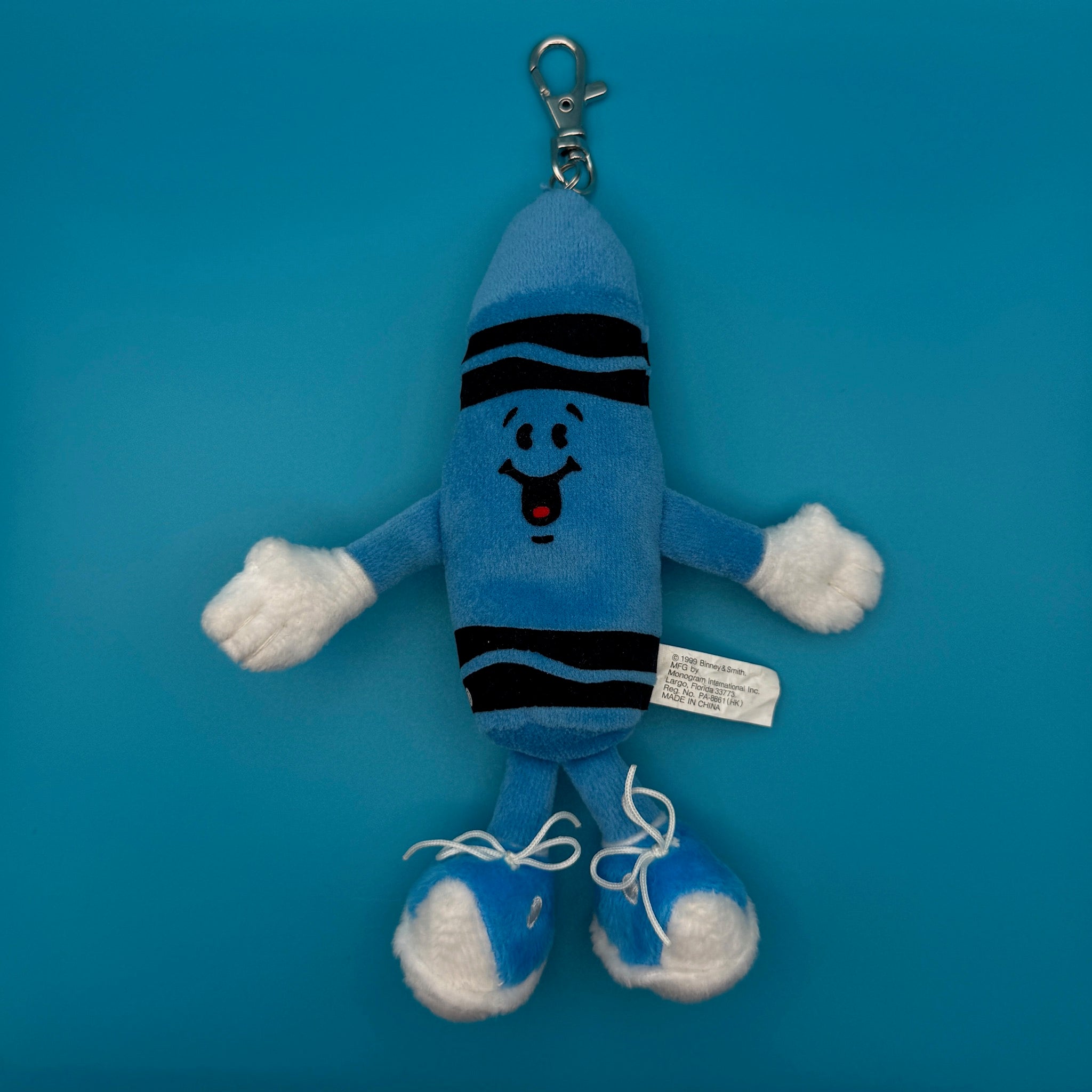 90s Plush Blue Crayon -  vintage keychain vintage charms for bag nostalgia vintage keychains y2k collectible - Bag Crap