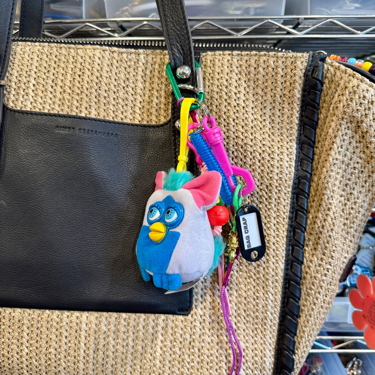 Light Blue Furby  Y2k    &  Pack -  vintage keychain vintage charms for bag nostalgia vintage keychains y2k collectible - Bag Crap