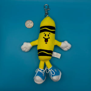 90s Plush Yellow Crayon -  vintage keychain vintage charms for bag nostalgia vintage keychains y2k collectible - Bag Crap