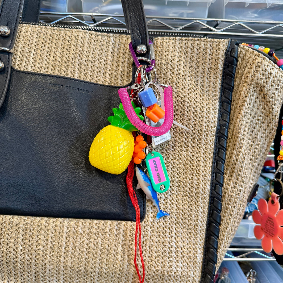 Pineapple Shark Toy Y2k    &  Pack -  vintage keychain vintage charms for bag nostalgia vintage keychains y2k collectible - Bag Crap