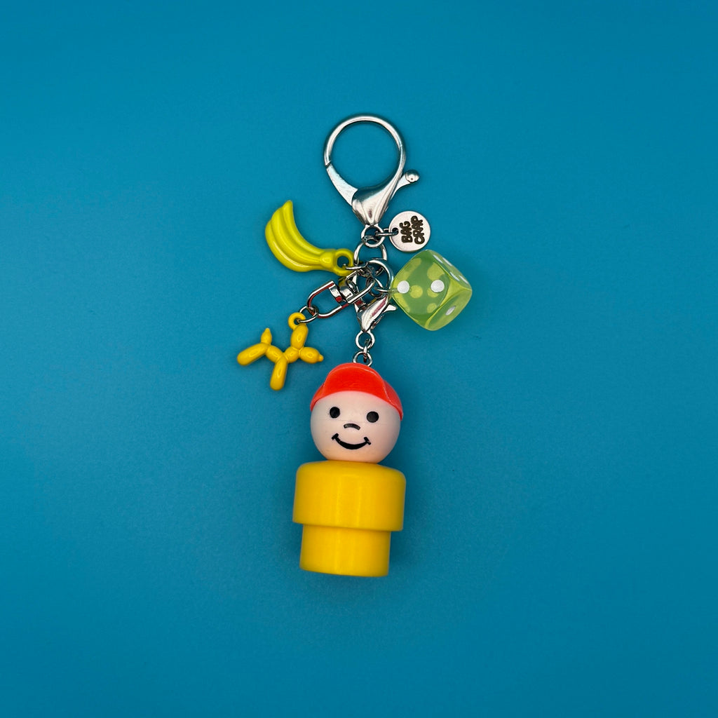 1:1 Yellow Fisher Price Vintage Mini Keychain Bag Charm Pack