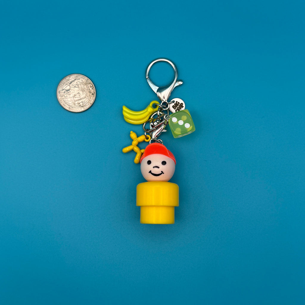 1:1 Yellow Fisher Price Vintage Mini Keychain Bag Charm Pack