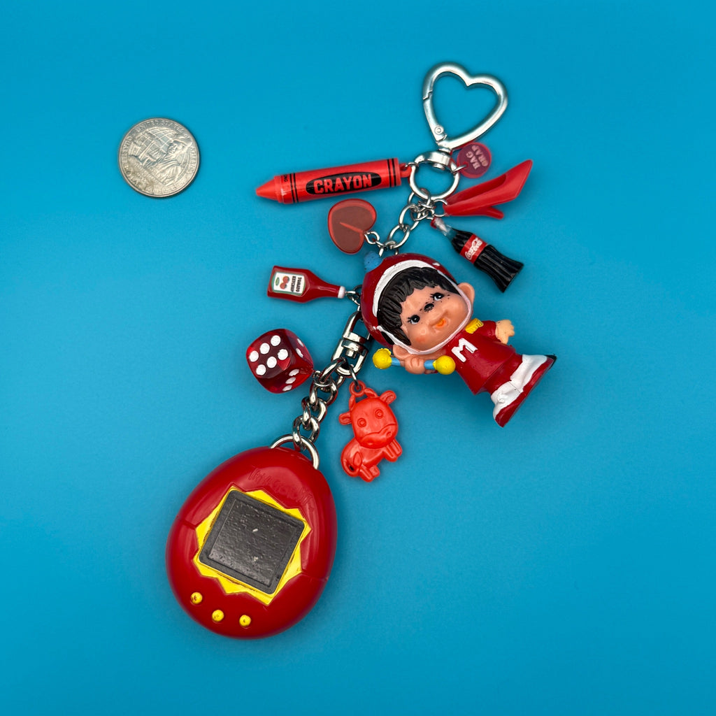 1:1 Vintage 70s Monchichi Tamagotchi Keychain Bag Charm Pack
