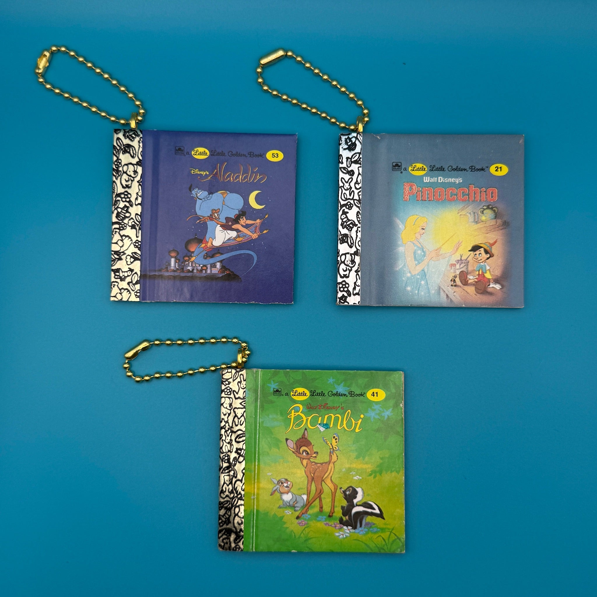 Little Golden Book  s - Aladdin, Pinocchio, Bambi -  vintage keychain vintage charms for bag nostalgia vintage keychains y2k collectible - Bag Crap