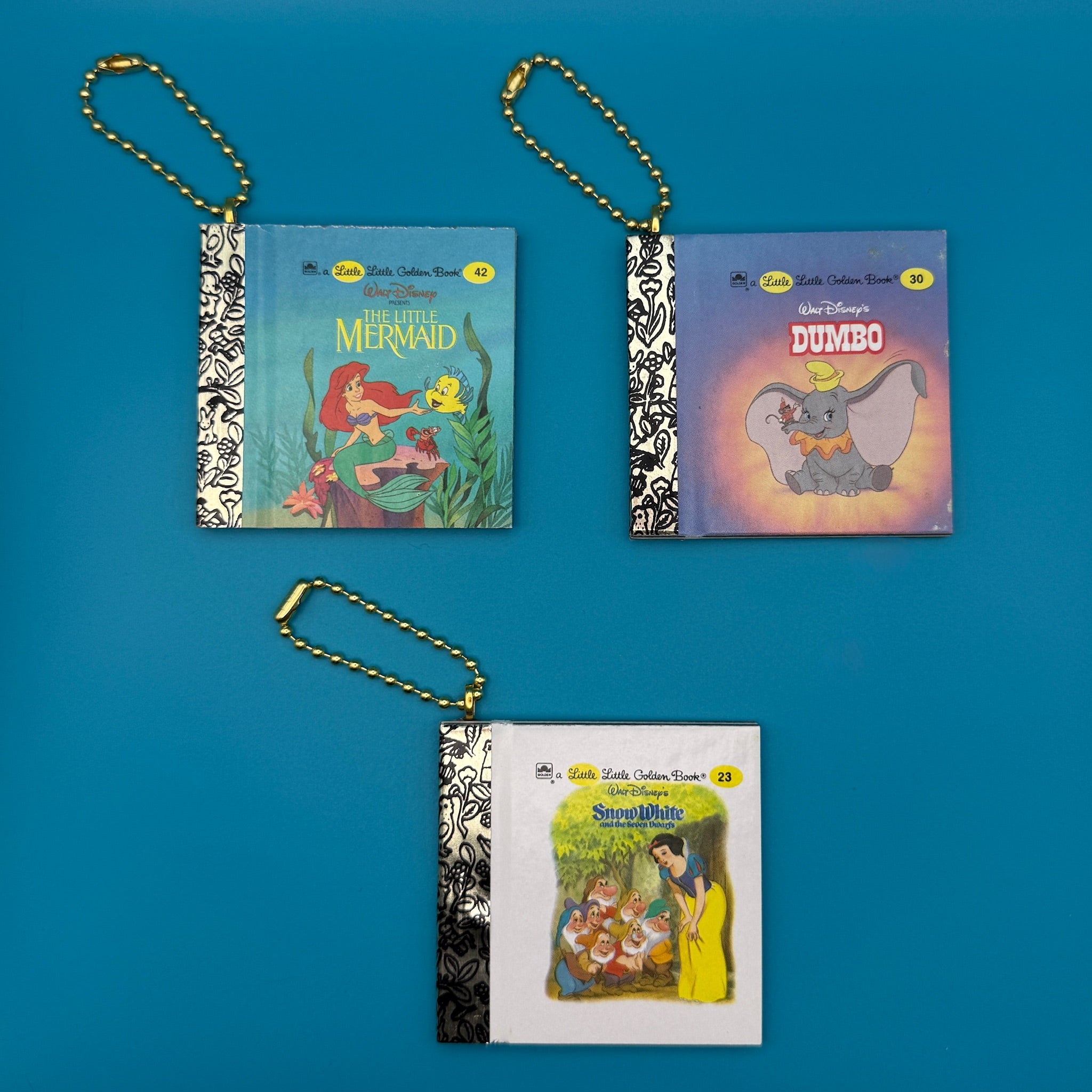 Little Golden Book  s - The Little Mermaid, Dumbo, and Snow White - vintage bag charm packs nostalgia vintage y2k vintage keychain vintage charms for bag nostalgia vintage keychains y2k collectible - Bag Crap
