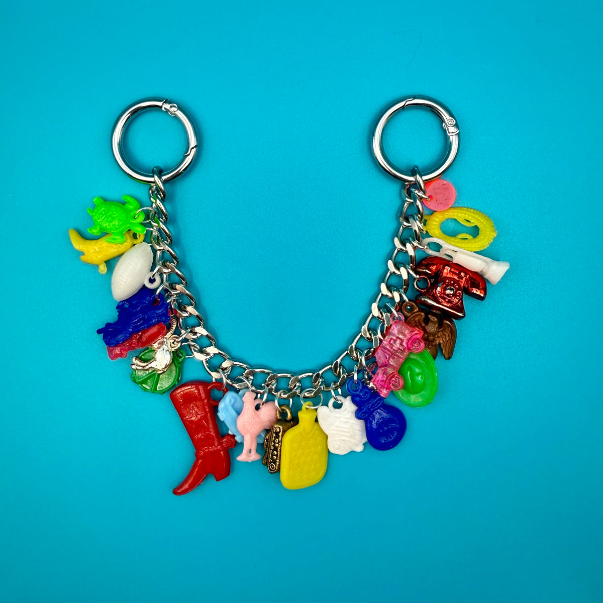 Fully Loaded Western  Trinket   Chain - vintage bag charm chains silver nostalgia vintage y2k vintage keychain vintage charms for bag nostalgia vintage keychains y2k collectible - Bag Crap
