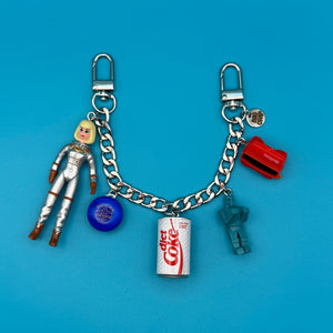 Chain: Astronaut Barbie, Diet Coke, Retro Toys - barbie doll toy pink rare vintage keychain vintage charms for bag nostalgia vintage keychains y2k collectible - Bag Crap