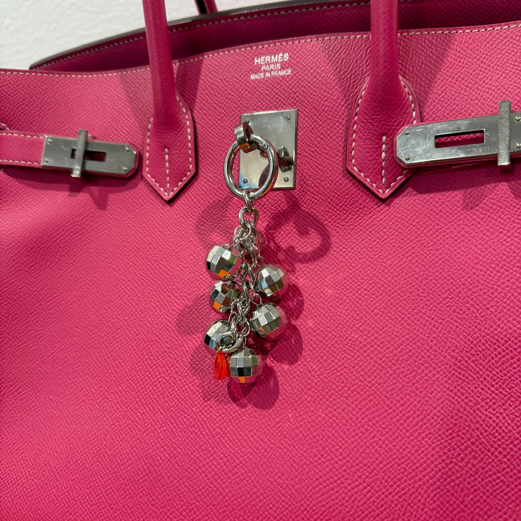 Silver Disco Ball Dangler - vintage bag charm chains silver nostalgia vintage y2k vintage keychain vintage charms for bag nostalgia vintage keychains y2k collectible - Bag Crap