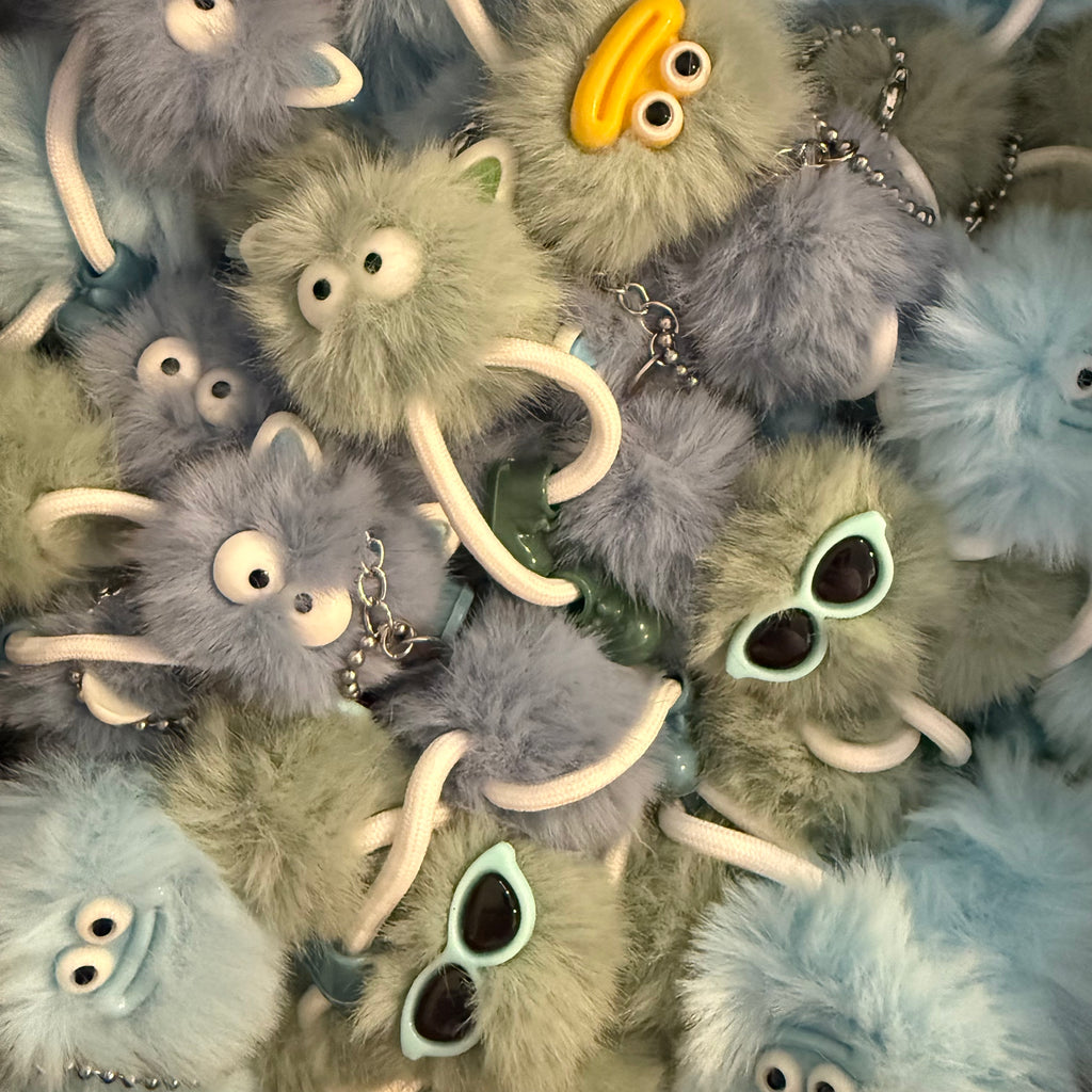 Mystery Blind Box Furry Pom Pom Bag Charm