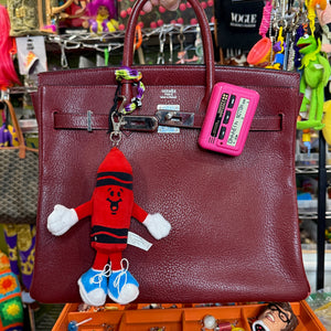 90s Plush Red Crayon -  vintage keychain vintage charms for bag nostalgia vintage keychains y2k collectible - Bag Crap