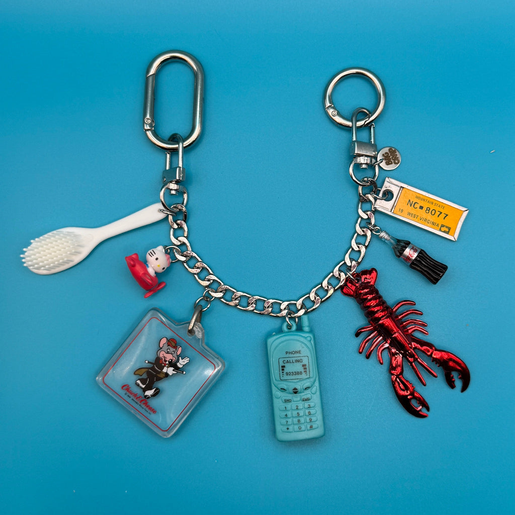 One-of-one Vintage 90s Chuck E Cheese Bag Charm Chain