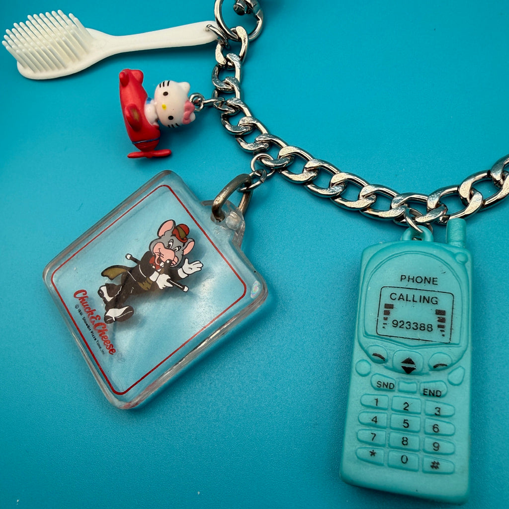 One-of-one Vintage 90s Chuck E Cheese Bag Charm Chain