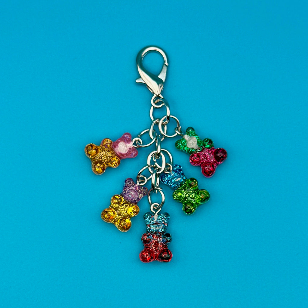 Glitter Gummy Bear Cluster Bag Charm